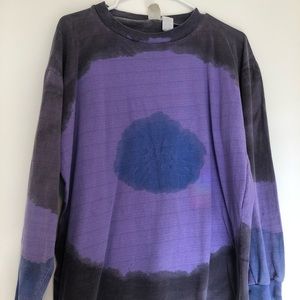 Vintage tie dyed purple and blue aura long sleeve tee